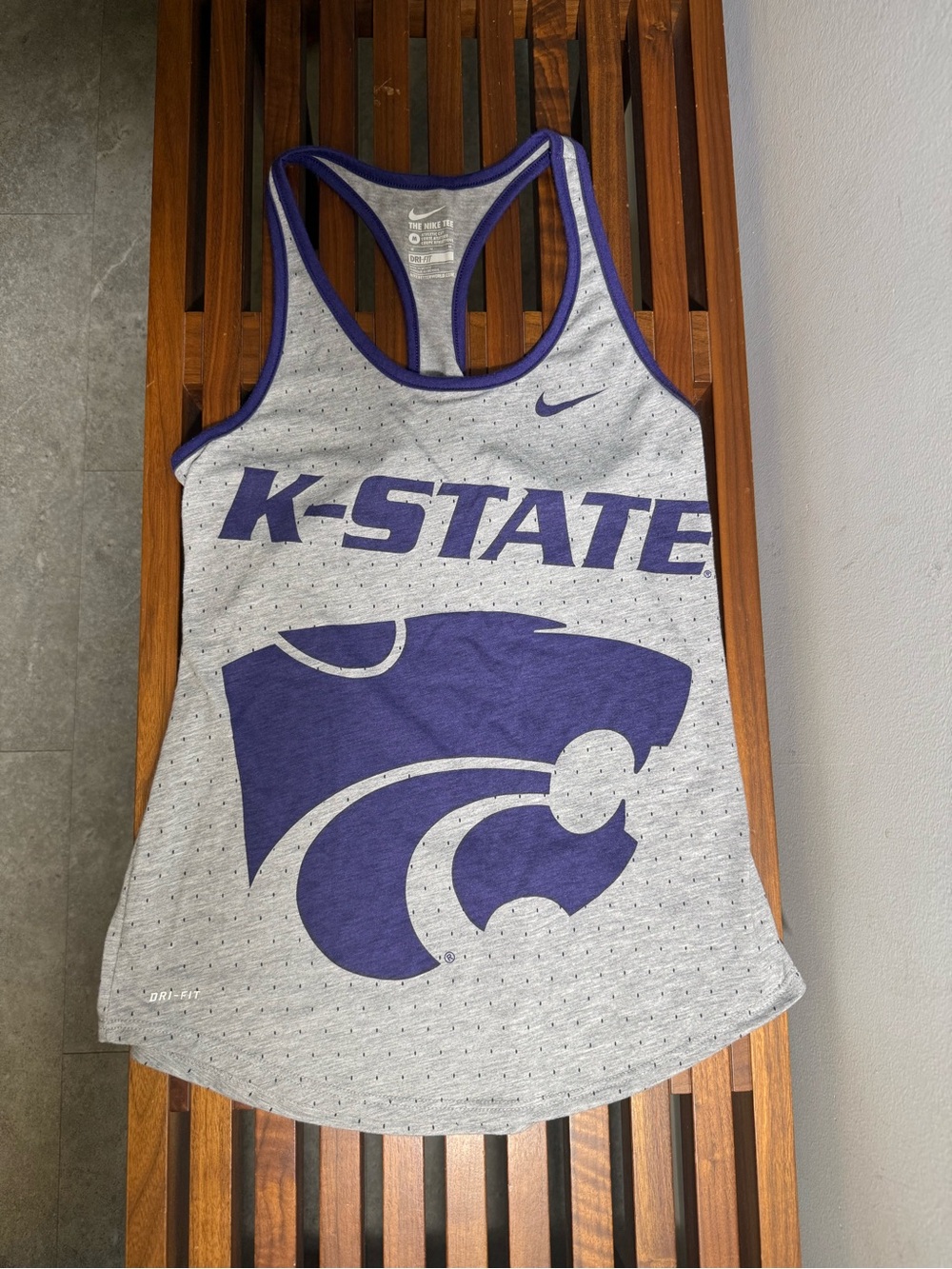 Nike Gray & Purple K-State Racerback Tank